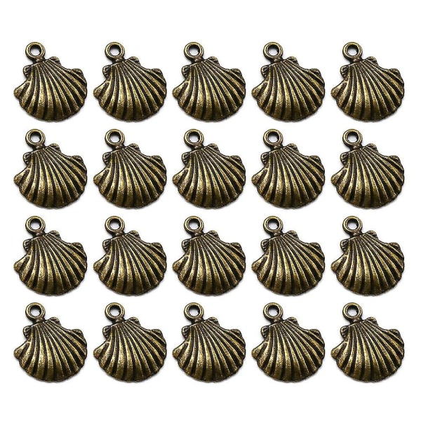 50 stk. Skalskaller DIY Vedhæng Legering Charms Smykkefremstilling Tilbehør Til Halskæde Armbånd Anklet (bronze) 1.8 * 1.6 * 0.25cm 1.8*1.6*0.25cm