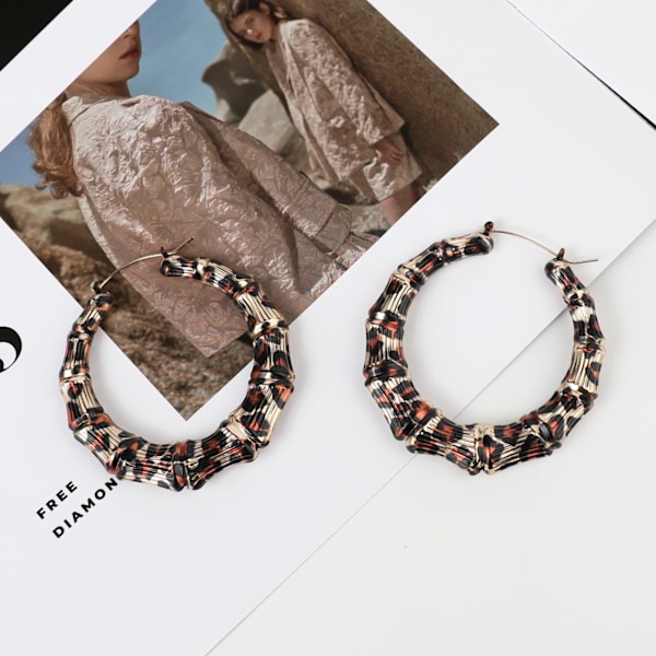 Leopard Hoop Øreringe til Kvinder - Store Statement Geometriske Cirkel Øreringe, Drop Dangle Øreringe Mode Smykker til Piger