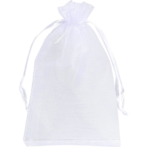 120 kpl Valkoisia Organza-pusseja Organza-lahjapusseja 7 x 9 cm, Valkoinen, 7 x 9 cm