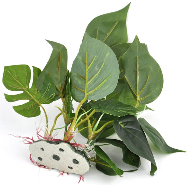 Konstgjord vattenväxt i plast, lotusblad, dekorativ växt till akvarium, medelstorlek 21,5 cm