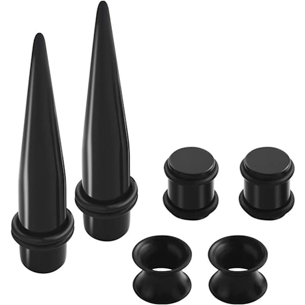 50 Dele Sæt Akryl Øre Strækning Kit Tapers Plugs Silikon Tunneler Måler Expander Smykker