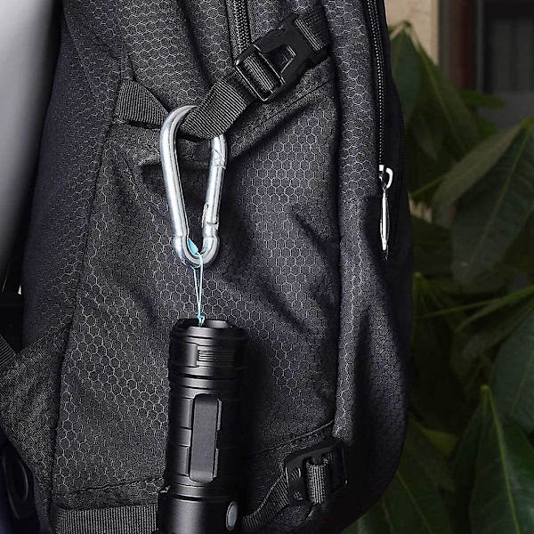 Karabinhage Kraftig Rustfrit Stål Karabinhage Snap Hook Gauge Stål Karabine Drejelig Fjederklemme Til Udendørs Vandreture Camping Fiskeri (4 stk, Sølv)