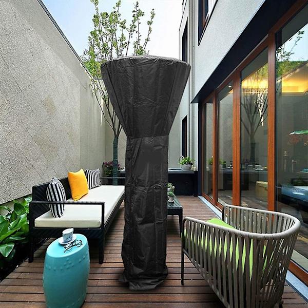 210D Vattentät Terrassvärmare Skydd, Tunga Skydd för Utomhus med Dragkedja Pyramid, Svart 221x85x48CM 221x85x48CM