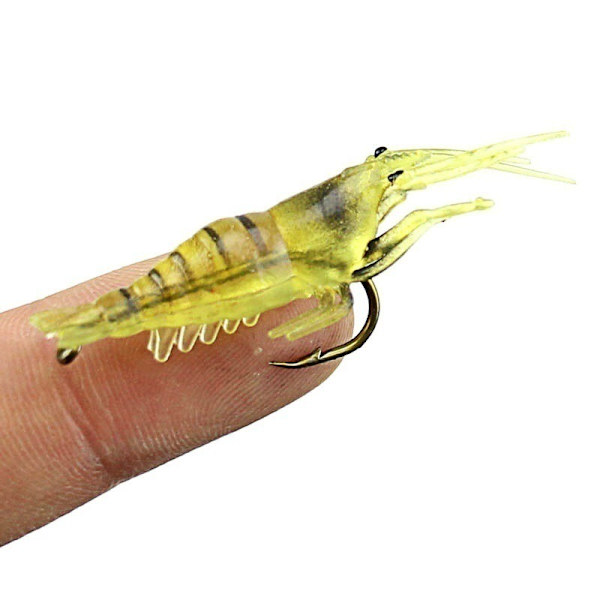 4 stk Reke Simulering Myk Reke Fiske Lures Bass Crank Hook Bait Tackle