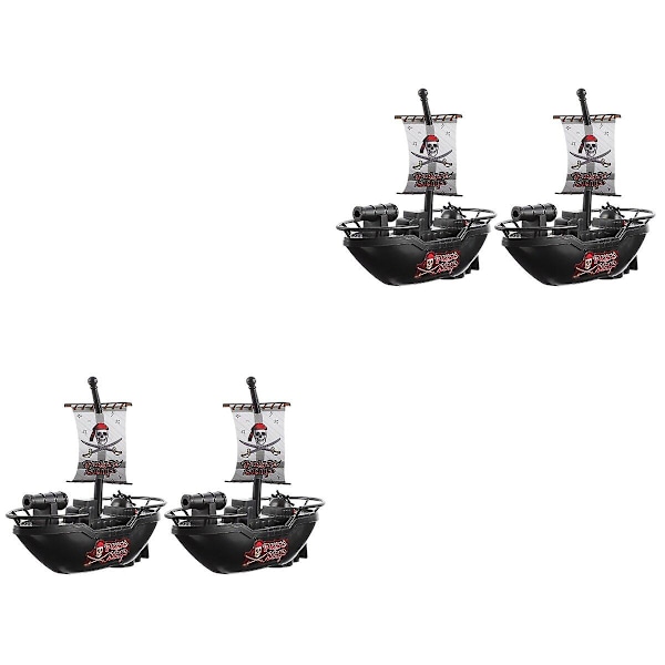 6 stk Børne Pool Legetøj Elektrisk Piratskib Legetøj Piratskib Legetøj Sjov Badekar Legetøj 4 stk 16,5x15,3cm 4 pcs 16.5x15.3cm