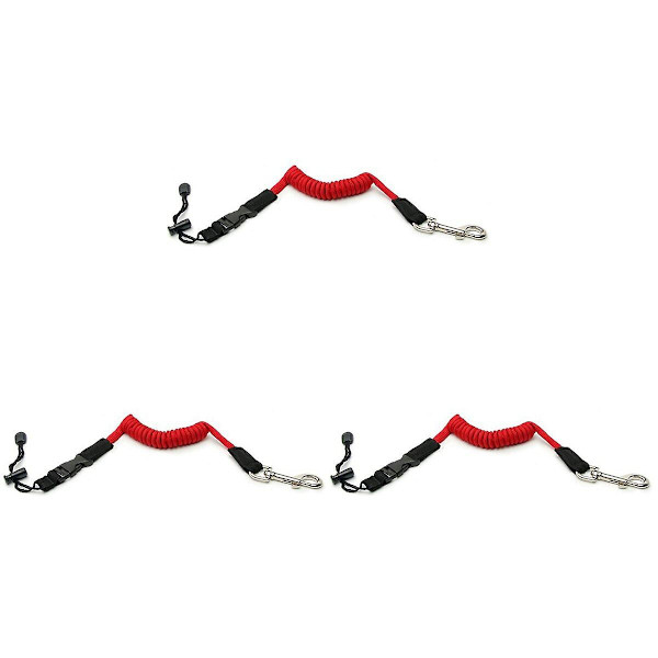 3 stk Elastisk Kajakk Kano Padle Leash Sikkerhetsbåt Fiske Stang Pole Spiral Lanyard Snøre Binde Tau (tilfeldig farge) 3pcs