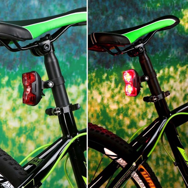 USB oppladbar sykkelbaklykt, kraftig sykkelbaklykt foran og bak, vanntett, enkel å installere (To stykker, oppreist)