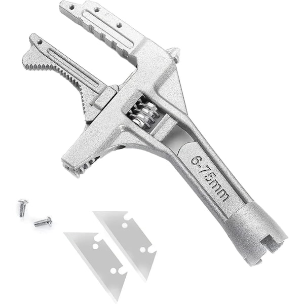 Reparationsnøgle, Med Klemmebredde 6-75mm, Aluminium Legering, Justerbar Badeværelsesnøgle, Til Vandrørsafleder Hane Reparation Værktøj