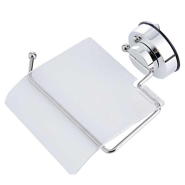 Vægmonteret Papirhåndklædeholder Halv Åben Badeværelse Toiletpapirholder Badeværelsespapir Stativ Sugeskål Toil transparent 15x14cm