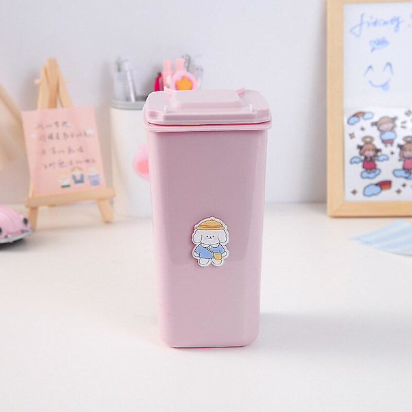2 kpl Pöytäroskis Mini Muovi Kynäteline Söpö Keittiöroskis Toimisto Kynänjärjestäjä Sekalaiset Värit Assorted Color 15.5x10cm