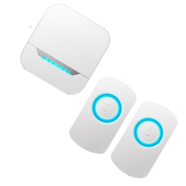 2-pack Trådlös Smart Musik Dörrklocka Elektronisk Dörrklocka Med 32 Melodier Smart Stöldskydd Plug 8X8CM