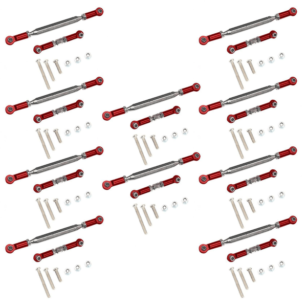 Metall Justerbar Styringslenke Servo Lenke Trekk Turnbuckle, Rød