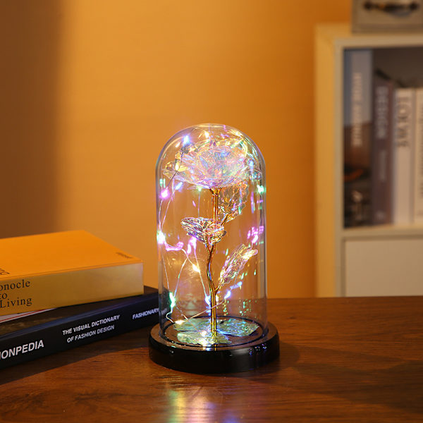 Evighet i glas LED-lys ros Alla hjärtans dag skicka flickvän atmosfär arrangemang lampa skrivbords placerad ljus prydnader