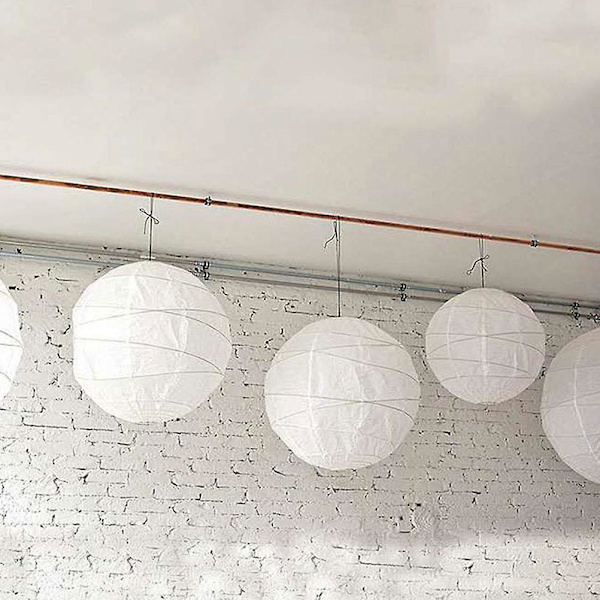 2 stk. Udendørs Lanterne Hængende Lampe Skærm Papir Lanterne Lampskærm Bordlampe Skærm Vægskærm Badeværelse Lys Skærm Hvid 40CM White 40CM
