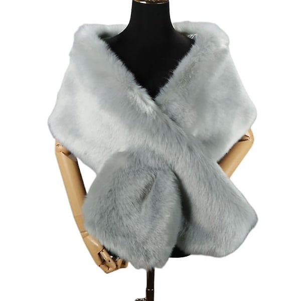 Dame Faux Fur Shawl Party Faux Fur Krave Fur Wraps Til Vinter Bryllup Bryllup Cover Up 160CMFARVE 14 COLOR 14 160CM