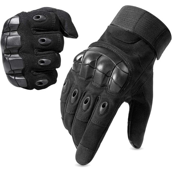 A Pair of Men's Tactical Combat Military Gloves, Summer Sports Gloves, Motocross Anti-Cutting Protection (Black XL)