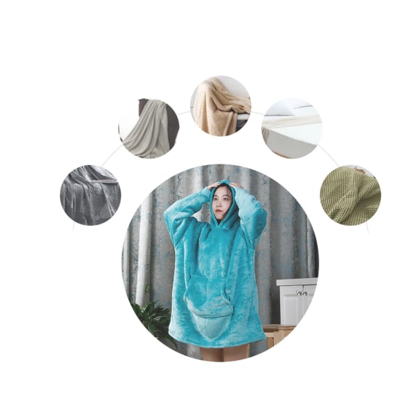 Unisex fleece hættetrøje i overstørrelse Ultra blødt hættetæppe Super blødt og varmt til kvinder mænd 80*120 cm (brun)