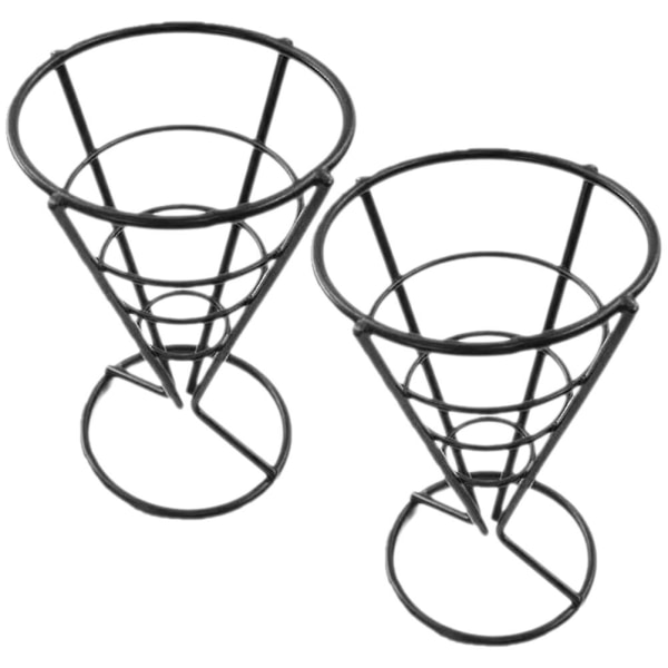 2 kpl Ranskalaiset Perunastandit Kartio Korit Fry Pidikkeet Snack Paistettu Kana Näyttö Teliä Musta 14.5x10.5CM Black 14.5x10.5CM