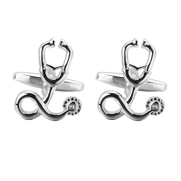 Cufflinks Men Fashion Shirt Nail Stethoscope Cufflink Creative Sleeve Nail Business CufflinkSilver9*