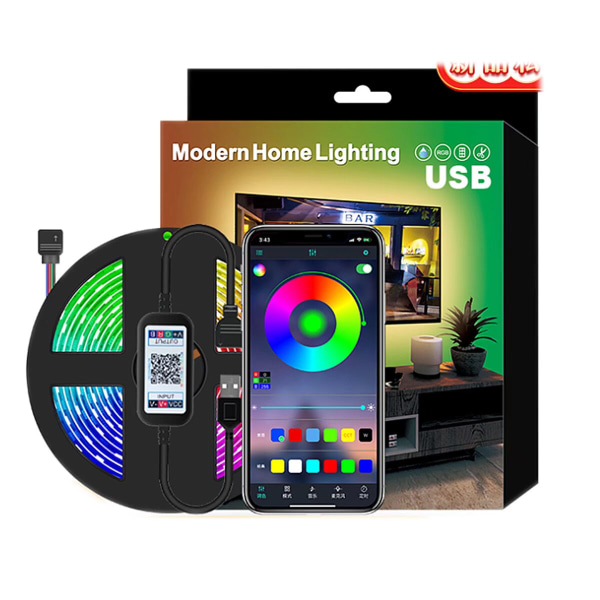 LED-båndlampe TV Bakgrunnslys Smart WiFi LED-lysstripe 10m RGB Flerfarget LED-lysstripe App Kontrolllysstripe, Home Ki