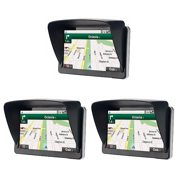 3 stk. Universal Anti-reflekterende Solskærm Solskærm til 7-tommer Bil GPS Navigator (sort)3stk 3pcs
