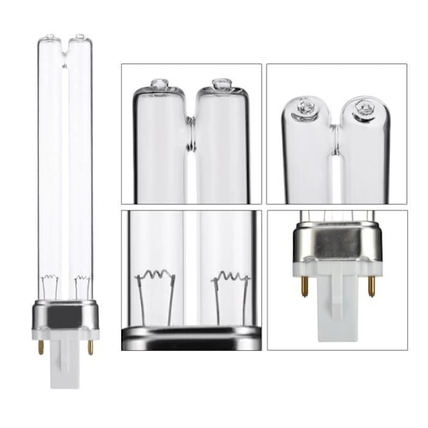 /Ryi/ 2 stk. 9W G23 UV-lamper Renere Germicid Ultraviolet Udskiftningsbase Akvarium Sterilisator