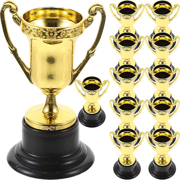 12 st Troféer för Barn, Mini Troféer, Guldfärgade, 8,5x4,6 cm Golden 8.5X4.6cm