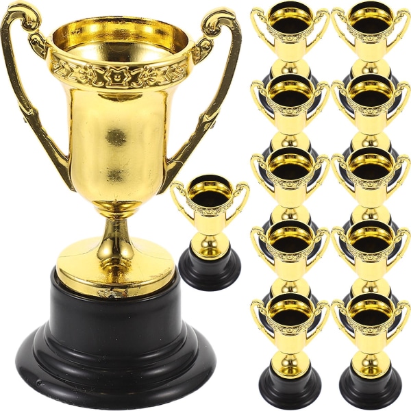 12 stk Bulk Barnleker Barnleketøy Trofémodell Trofé Trofeer Utmerkelser Mini Trofékopp Golffestkopper Gull 8,5X4,6cm Golden 8.5X4.6cm