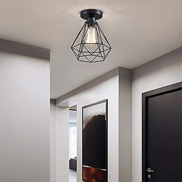 2 stycken * industriell taklampa metall retro design hängande lampor E27 Max 40w, industriell hängande lampa perfekt för vardagsrum sovrum café bar restaurang