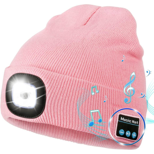 Gaver til menn pappa, Bluetooth LED lue musikkhatt med lys og hodetelefoner, strømpestoppere Julegaver til menn Kvinner campingutstyr