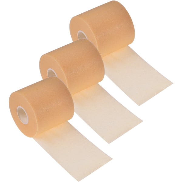 3 stycken Athletic Pre Wrap-tejp för hår Foam Underwrap-tejp Sport Pre-wrap Athletic Tape Underwrap för hår Ankel Handled Knä Sport (beige)