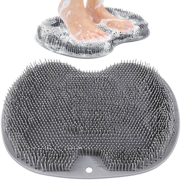 Fotmassasjematte Fotskrubb Skrubber Ryggskrubb Dusj Dusj Fotskrubb Fotskrubbere Bruk S Grey 30x23cm