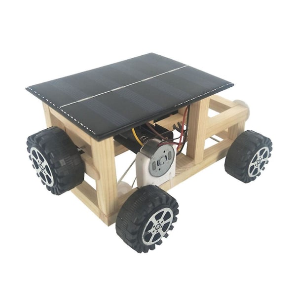 Träbil Gör-det-själv Handgjord solbil Träsolbil Gör-det-själv Solarbil Montering Solbil