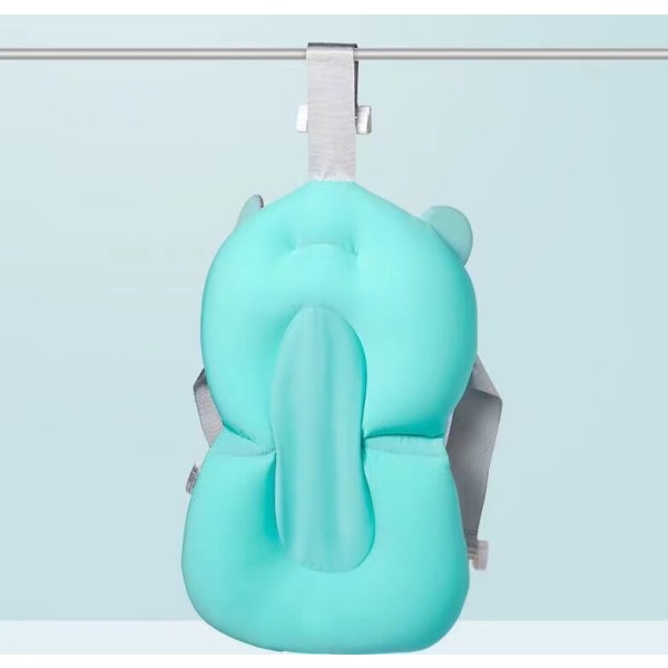 Nyfødt babybadegjenstand kan sitte og ligge Babynettpose Badekarseng Universalseng Sklisikker badematte Hengende svamp Grønn
