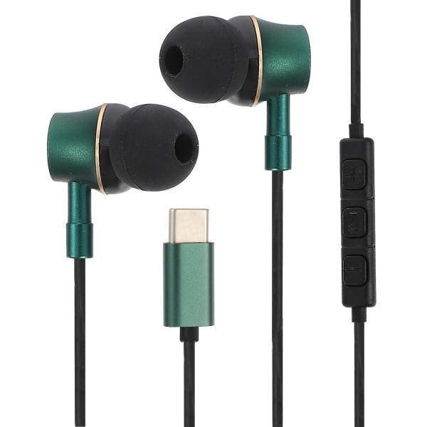 USB C hörlurar Ergonomisk trådbunden kontroll In-ear brusreducerande headsetSvart122X2X1,1CM Black 122X2X1.1CM