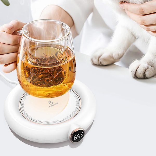 Kaffekoppsvärmare 3 Varma Koppsvärmare Elektriska Värmekoppsvärmare USB-laddning Strömbrytare Vit