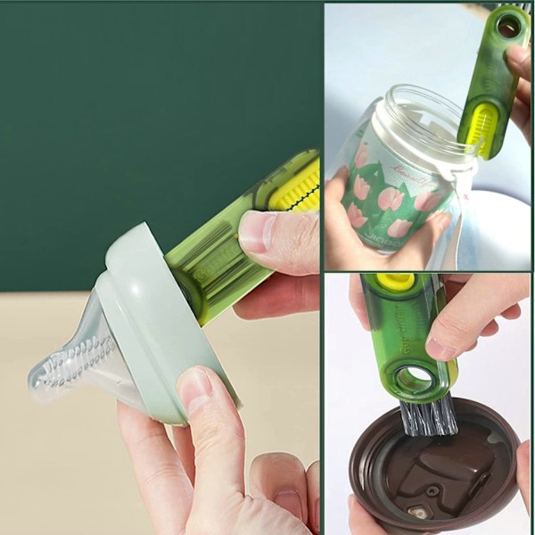 Cap Cleaning Brush Set Multifunksjonell Flaskebørste Rengjøringsmiddel Mikro Flaskekopp Cap Brush Sugerør Rengjøringsverktøy