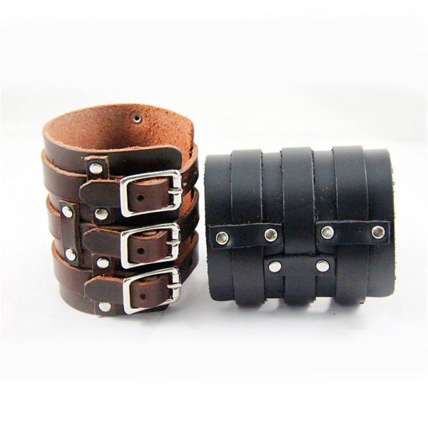 Läderarmband Läderarmband Punkarmband Armband Armband RepSvart9*27cm Black 9*27cm