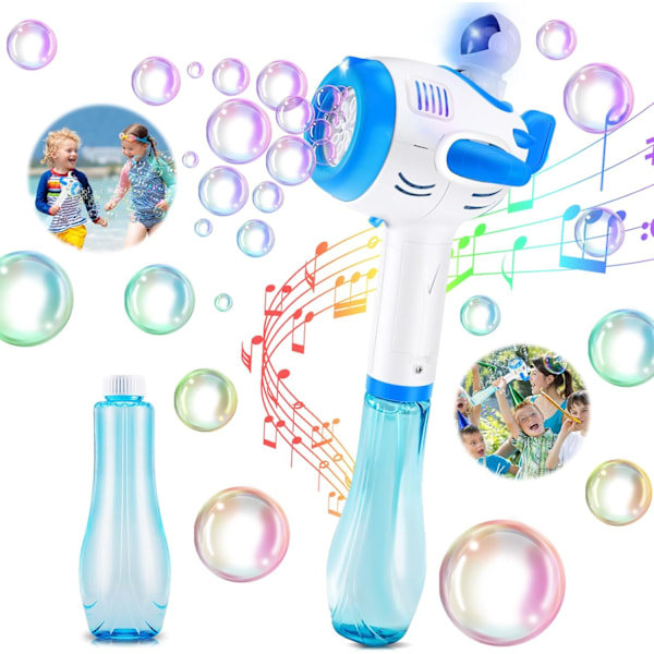 /Ryi/ Automatisk Bubbelstav, Rymdfärja Bubbelpistol med Ljus och Musik, 5000+ Bubblor Per Minut, Party Bröllop Födelsedagspresent för Småbarn