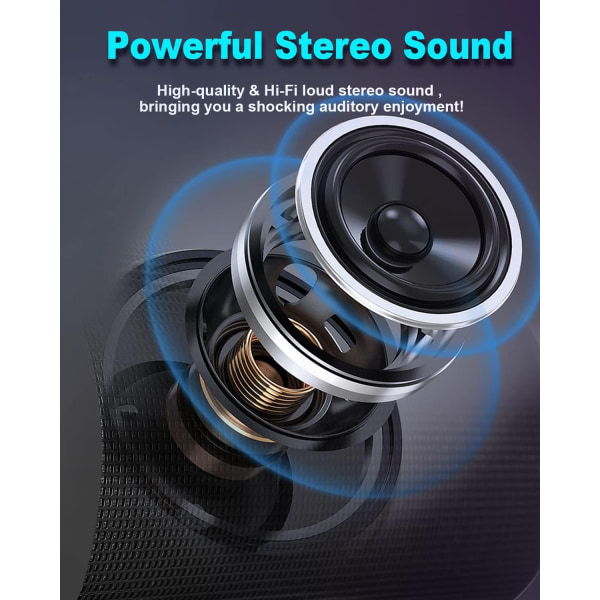 Trådlös Bluetooth högtalare - Bärbar högtalare med lätta dynamiska lägen, vattentäta Bluetooth högtalare, Stöd Surround Stereo Så