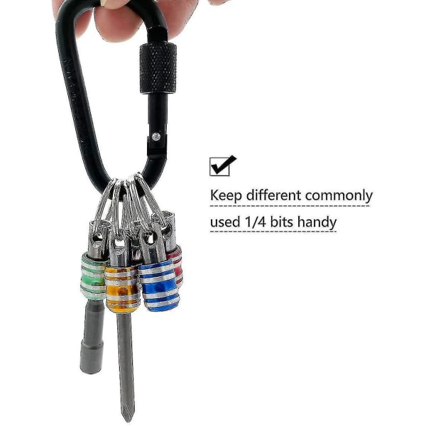 5 st 1/4\" Hex Skaft Nyckelring Del Bitshållare Set Förlängningsstång Snabbväxling Bits Skruv Adapter