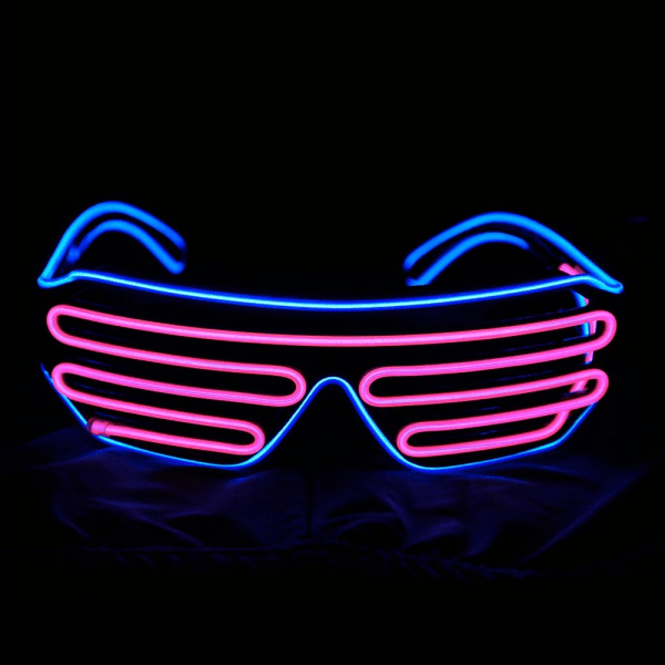 Lyser op Blinkende lukker neonbriller LED solbriller Glow DJ kostumer til fest, 80'er, briller atmosfære