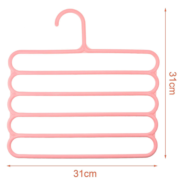 8-pack Multihängare, 40-lagers Byxhängare för platsbesparing, Halksäkra Scarf Organiser Byxhängare, Hanger HeroPink Pink