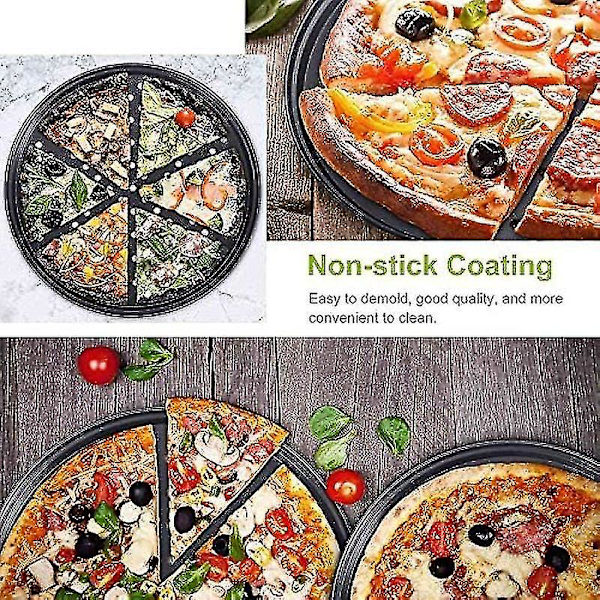 Pizza Ba Sæt, Non-stick Perforerede Pizza Bakker, Kompatibel Med Ovn, 2 stk
