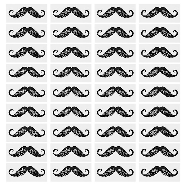 50 stk Hårstyling Tilbehør Mustasje Klistremerker Nesebørstefjerning Klistremerker Ansikts Skjegg KlistremerkerB Black 11X5CM