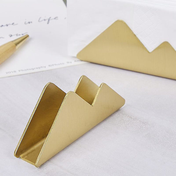 Metal Kontor Kort Holder Messing Visitkort Display Stativ Til Kvinder Mænd Guld 1 Stk