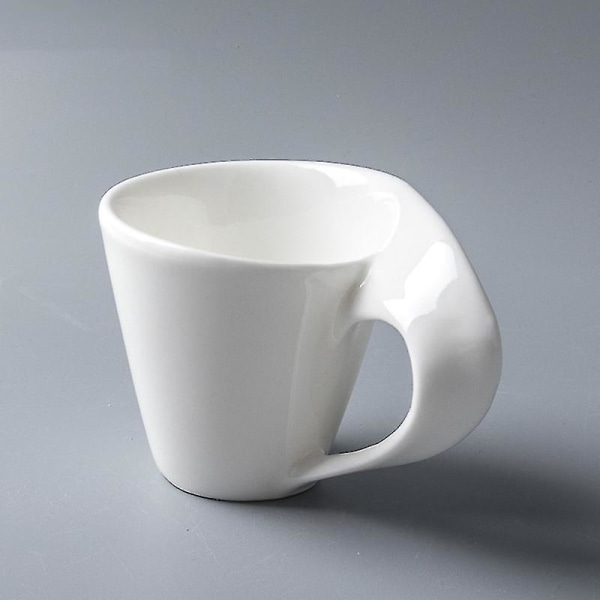 Vågig Kaffekopp Kaffebar Ren Vit Kaffekopp Presentkopp
