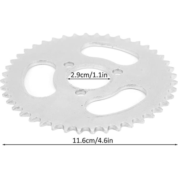 44t bakkjedehjul, 44-tanns bakkjedehjul Utskifting av bakre tannhjul i stål med høy styrke for elektrisk sykkel (1 stk, sølv)