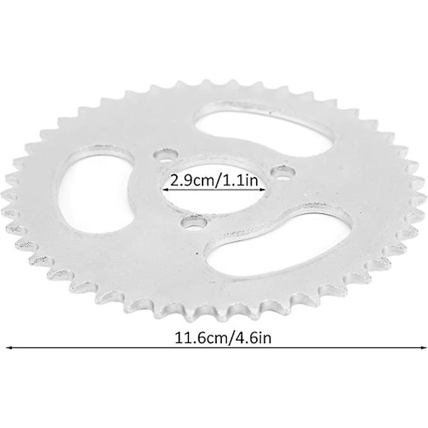 44t Bakre Kedjehjul, 44 Tands Bakre Kedjehjul Höghållfast Stål Bakre Kedjehjul Ersättning För Elcykel (1st, Silver)
