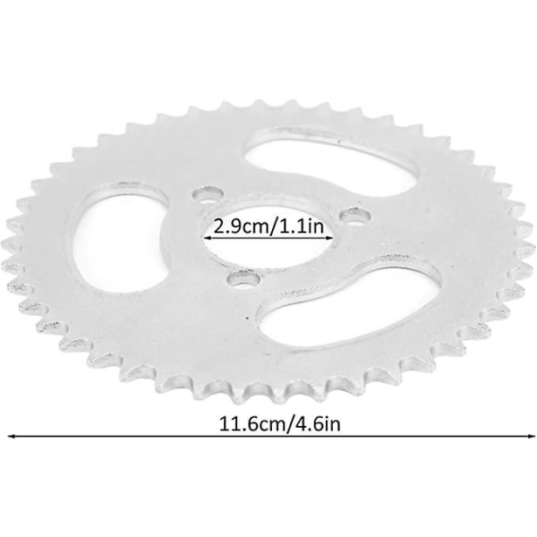 44t Rear Sprocket, 44 Tooth Rear Sprocket High Strength Steel Rear Sprocket Replacement For Electric Bicycle(1pc, Silver)